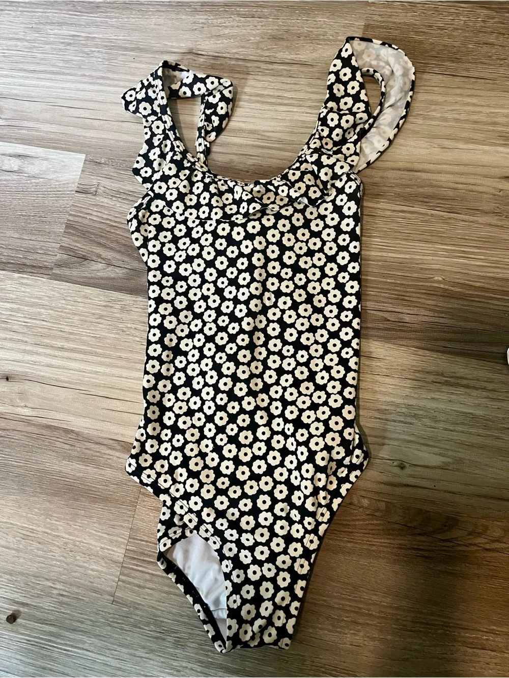 Hanna Andersson Black and White Floral One-Piece size 12